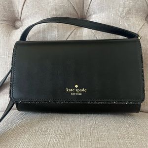 Kate Spade black cross body clutch purse
